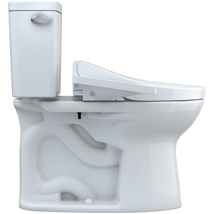 TOTO MW7763074CSFG#01 Drake Two-Piece Elongated 1.6 GPF Washlet+ Toilet with C2 Bidet Seat