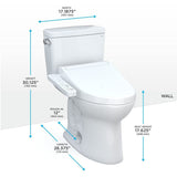 TOTO MW7763074CSFG#01 Drake Two-Piece Elongated 1.6 GPF Washlet+ Toilet with C2 Bidet Seat, Cotton White