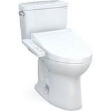 TOTO MW7763074CSFG.10#01 Drake Two-Piece 1.6 GPF Washlet+ Toilet with C2 Bidet Seat, 10" Rough-in, Cotton White