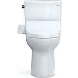TOTO MW7763074CSFG.10#01 Drake Two-Piece 1.6 GPF Washlet+ Toilet with C2 Bidet Seat, 10" Rough-in, Cotton White