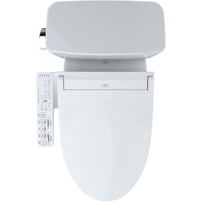 TOTO MW7763074CSFG#01 Drake Two-Piece Elongated 1.6 GPF Washlet+ Toilet with C2 Bidet Seat