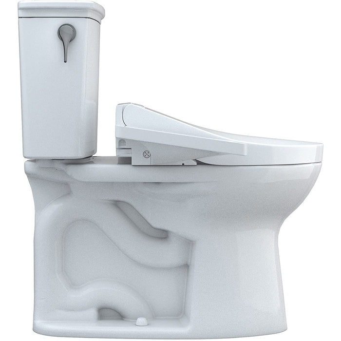 TOTO MW7863074CEFG#01 Drake Washlet+ 1.28 GPF Elongated Two-Piece Toilet with Washlet Bidet Seat