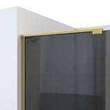 DreamLine SHDR1960723GR05 Mirage-X 56-60"W x 72"H Frameless Sliding Shower Door in Brushed Gold and Smoke Gray Glass