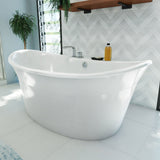 DreamLine BTMO6636WFXXC00 Montego 66-inch Freestanding Double Slipper 2-Person Oval Bathtub