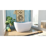 DreamLine BTNL5928FFXXC01 Nile 59" L x 28" H Acrylic Freestanding Bathtub with Chrome Finish