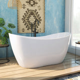 DreamLine BTNL5928FFXXC09 Nile 59" x 28" Acrylic Freestanding Bathtub with Satin Black Finish