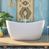 DreamLine BTNL5928FFXXC00 Nile 59" L x 28"H Acrylic Freestanding Bathtub with White Finish