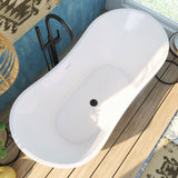 DreamLine BTNL5928FFXXC09 Nile 59" L x 28"H Acrylic Freestanding Bathtub with Satin Black Finish