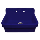 Whitehaus OFCH2230-BLUE Old Fashioned Country Fireclay Utility Sink with High Backsplash
