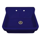 Whitehaus OFCH2230-BLUE Old Fashioned Country Fireclay Utility Sink with High Backsplash