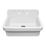 Whitehaus OFCH2230-WHITE Old Fashioned Country Fireclay Utility Sink with High Backsplash