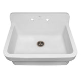 Whitehaus OFCH2230-WHITE Old Fashioned Country Fireclay Utility Sink with High Backsplash