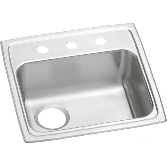 Elkay PSRADQ191955L2 Celebrity Stainless Steel 2-Hole Single Bowl Drop-in ADA Sink with Quick-clip and Left Drain, 19.5" x 19" x 5.5"