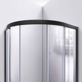 DreamLine E2703333XFQ0009 Prime 33" x 33" x 78 3/4"H Shower Enclosure, Base, and White Wall Kit in Satin Black and Frosted Glass