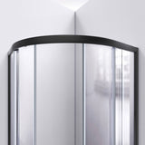 Dreamline DL-6701-22-09 Prime 33" x 74 3/4" Semi-Frameless Clear Glass Sliding Shower Enclosure in Satin Black with Biscuit Base Kit