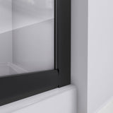 DreamLine E2703333XFQ0009 Prime 33" x 33" x 78 3/4"H Shower Enclosure, Base, and White Wall Kit in Satin Black and Frosted Glass