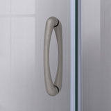 DreamLine E2703838XFQ0004 Prime 38" x 38" x 78 3/4"H Shower Enclosure, Base, and White Wall Kit in Brushed Nickel and Frosted Glass