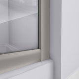 DreamLine DL-6701-04CL Prime 33" x 74 3/4" Semi-Frameless Clear Glass Sliding Shower Enclosure in Brushed Nickel with White Base Kit