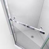 DreamLine DL-6030-04 Prism 36" x 74 3/4" Frameless Neo-Angle Pivot Shower Enclosure in Brushed Nickel with White Base Kit