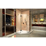 DreamLine DL-6051-06 Prism Lux 38" x 74 3/4" Fully Frameless Neo-Angle Shower Enclosure in Oil Rubbed Bronze with White Base