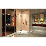 DreamLine DL-6051-09 Prism Lux 38" x 74 3/4" Fully Frameless Neo-Angle Shower Enclosure in Satin Black with White Base
