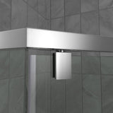 DreamLine DL-6033-09 Prism 42" x 74 3/4" Frameless Neo-Angle Pivot Shower Enclosure in Satin Black with White Base Kit