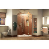DreamLine DL-6061-22-04 Prism Plus 38" x 74 3/4" Frameless Neo-Angle Shower Enclosure in Brushed Nickel with Biscuit Base