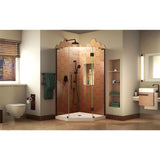 DreamLine DL-6063-22-06 Prism Plus 42" x 74 3/4" Frameless Neo-Angle Shower Enclosure in Oil Rubbed Bronze with Biscuit Base