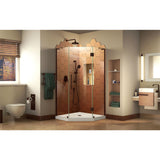 DreamLine DL-6063-06 Prism Plus 42" x 74 3/4" Frameless Neo-Angle Shower Enclosure in Oil Rubbed Bronze with White Base