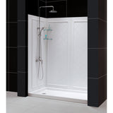 DreamLine DL-6117-CLL-06 Infinity-Z 32" D x 60" W x 76 3/4" H Clear Sliding Shower Door in Oil Rubbed Bronze, Left Drain Base and Backwalls