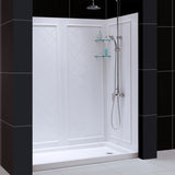 DreamLine DL-6118-CLR-06 Infinity-Z 34" D x 60" W x 76 3/4" H Clear Sliding Shower Door in Oil Rubbed Bronze, Right Drain Base and Backwalls
