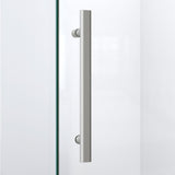 DreamLine DL-6053-22-04 Prism Lux 42" x 74 3/4" Fully Frameless Neo-Angle Shower Enclosure in Brushed Nickel with Biscuit Base