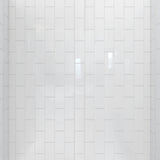 DreamLine D2096036XXR0004 Infinity-Z 36"D x 60"W x 78 3/4"H Sliding Shower Door, Base, and White Wall Kit in Brushed Nickel and Clear Glass