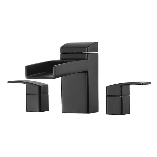 Pfister RT6-5DFB Kenzo Double Handle Waterfall Spout Roman Tub Trim in Matte Black