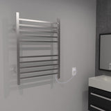 Amba RSWP-B Radiant Square Plug-In Towel Warmer with 10 Straight Bars, Brushed Finish