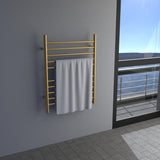 Amba RWH-SSB Radiant Hardwired Towel Warmer with 10 Straight Bars, Satin Brass