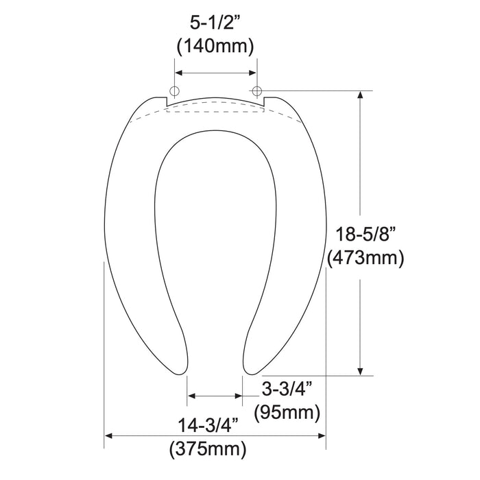 TOTO SC534#01 Elongated Commercial Open Front Toilet Seat, Cotton White