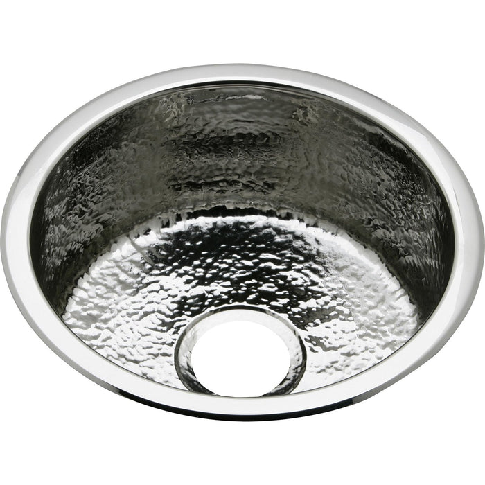 Elkay SCF16FBSH Stainless Steel 16-3/8" x 16-3/8" x 7" Dual Mount Bar Sink, Hammered Mirror