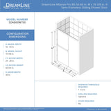 DreamLine SDAB60W700VXX04 Alliance Pro BG 56-60"W x 70 3/8"H Semi-Frameless Sliding Shower Door in Brushed Nickel