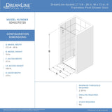 DreamLine SDAD27D720VXX04 Ascend 27 1/4-28"W x 72"H Frameless Pivot Shower Door in Brushed Nickel