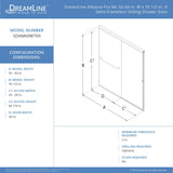 DreamLine SDAM60W700VXX09 Alliance Pro ML 56-60" W x 70 1/2" H Semi-Frameless Sliding Shower Door in Satin Black