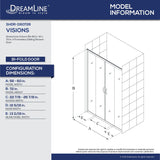DreamLine SHDR-1160726-04 Visions 56-60"W x 72"H Semi-Frameless Sliding Shower Door in Brushed Nickel