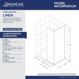 DreamLine SHDR-3230343-04 Linea Two Adjacent Frameless Shower Screens 34" and 30"W x 72"H, Open Entry Design in Brushed Nickel