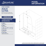 DreamLine SHDR-3448580-04 Aqua Ultra 48"W x 58"H Frameless Hinged Tub Door in Brushed Nickel - Bath4All