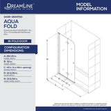 DreamLine SHDR-3630720-01 Aqua Fold 29 1/2"W x 72"H Frameless Bi-Fold Shower Door in Chrome