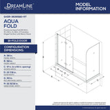 DreamLine SHDR-3636580-RT-01 Aqua Fold 56-60"W x 30"D x 58"H Frameless Bi-Fold Tub Door with Return Panel in Chrome
