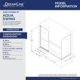 DreamLine SHDR-3734580-RT-01 Aqua Swing 56-60"W x 30"D x 58"H Frameless Tub Door with Return Panel in Chrome