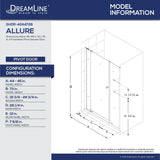 DreamLine SHDR-4244728-01 Allure 44-45"W x 73"H Frameless Pivot Shower Door in Chrome