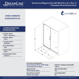 DreamLine SHDR-4458305-01 Elegance Plus 58-58 3/4"W x 72"H Frameless Pivot Shower Door in Chrome