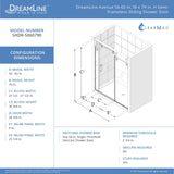DreamLine SHDR-5060790-06 Avenue 56-60"W x 79"H Semi-Frameless Sliding Shower Door in Oil Rubbed Bronze